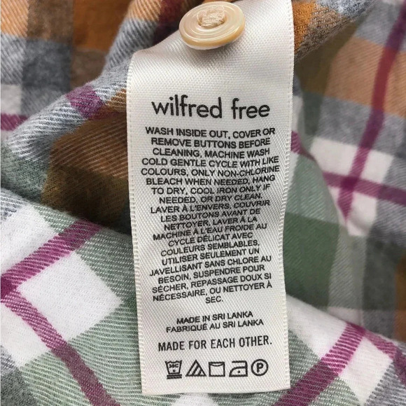 Aritzia Wilfred Free Marta Button-Up | Terracotta & Rust Orange Plaid Size 1/ XS - Picture 6 of 10